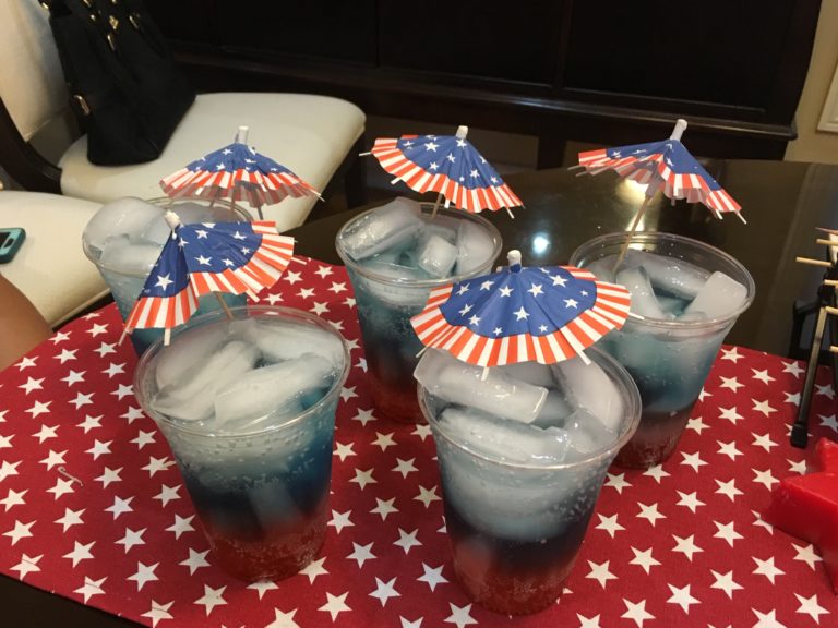 4th of July Drink: red, white, and blue layers