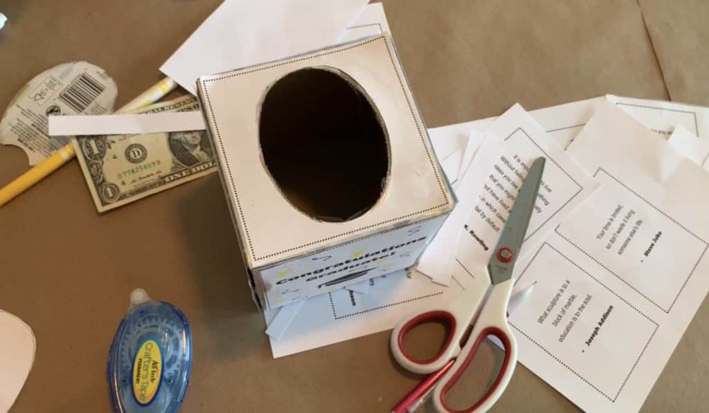 money roll gift box diy for graduation gift