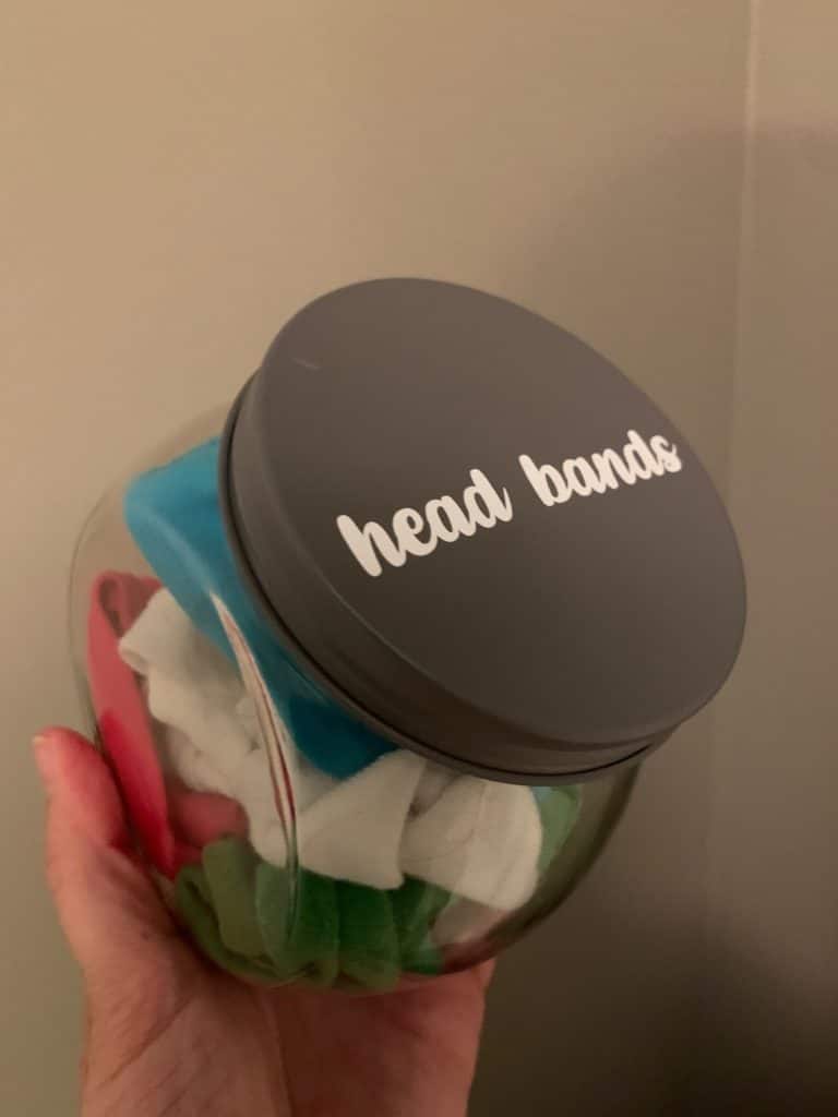 Dollar Tree jar with head bands
