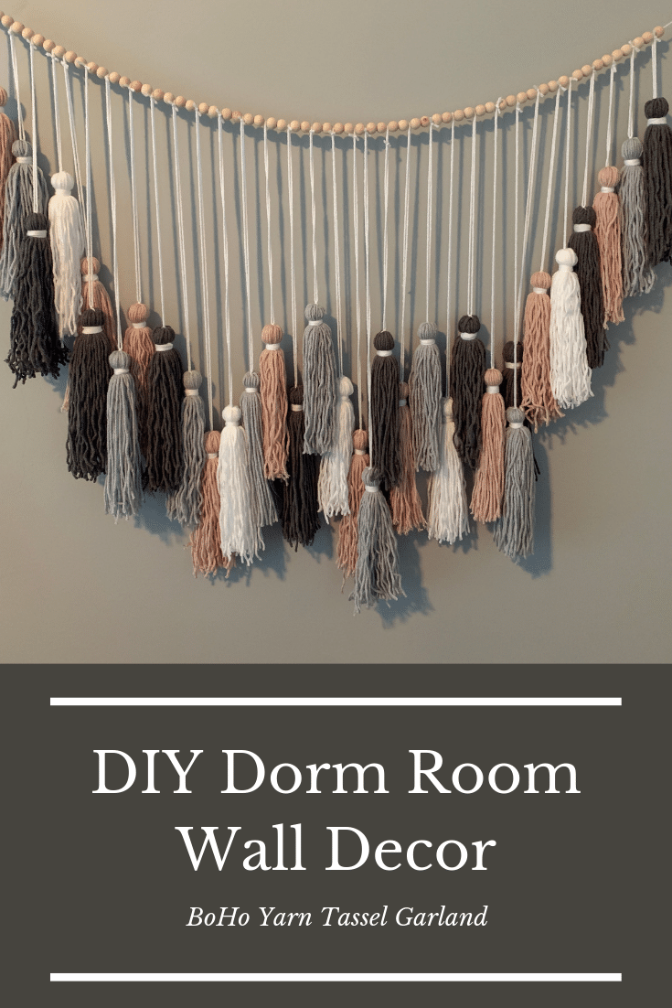 Pinterest Pin for Boho Yarn Tassel Garland Post