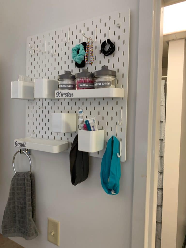 Dorm Room Tour - Sink Area, iKiea pegboard