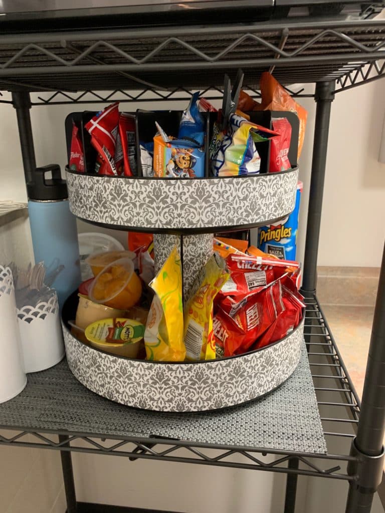 Dorm Room Tour, revolving snack tray