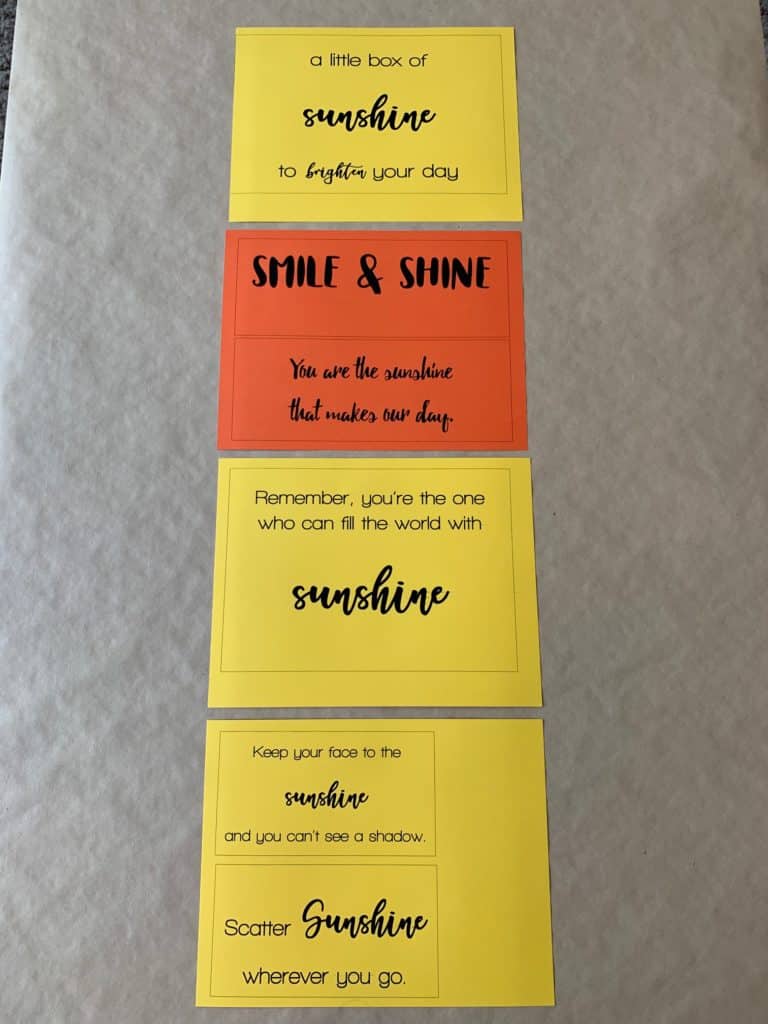 free printable for sunshine care package
