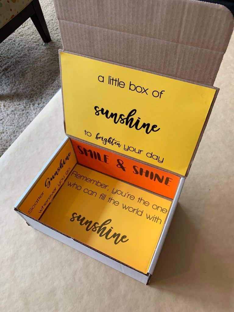 free printable for sunshine care package