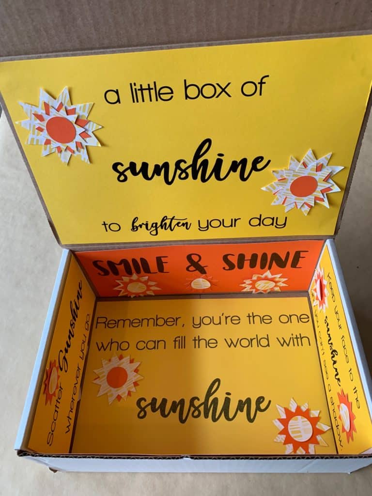 college care package - box of sunshine