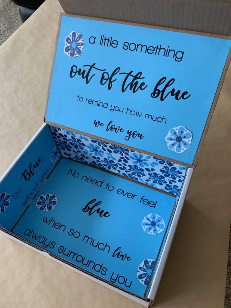 Out of the Blue Care Package. a great care package idea for college students, friends and military