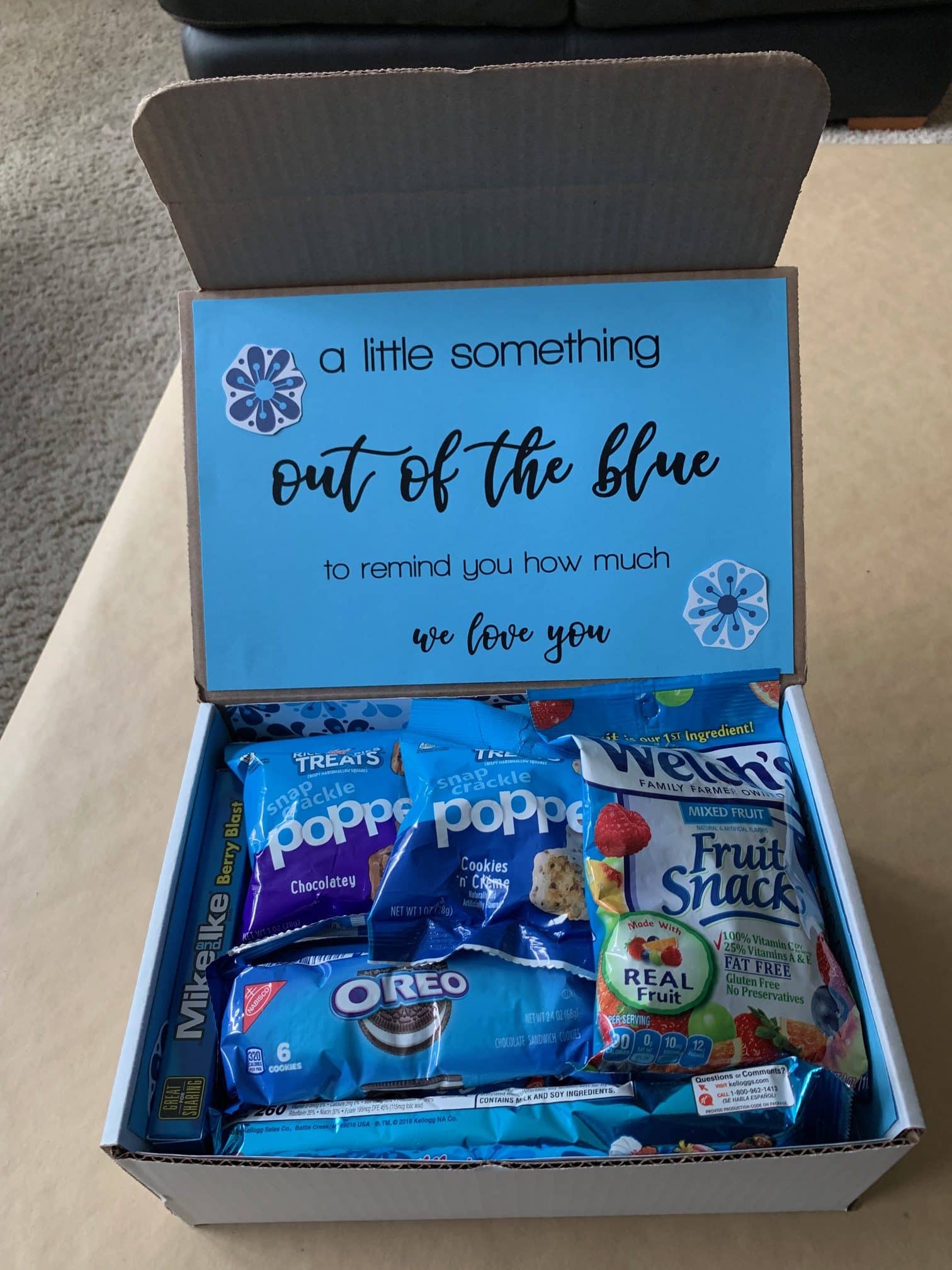 Out of the Blue Care Package. a great care package idea for college students, friends and military