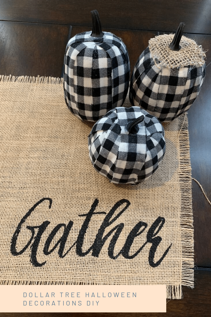 black and white checkered mini pumpkins as halloween decorations diy project