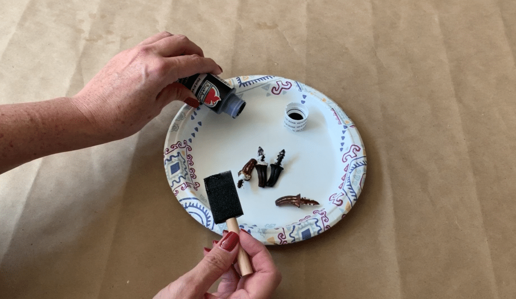 Painting pumpkin stems