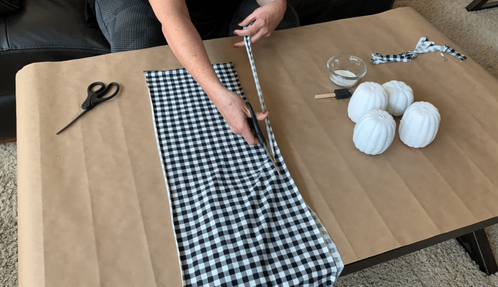 Cutting strips of fabric