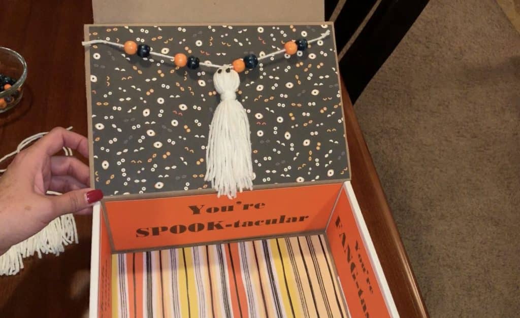 Hanging bead garland with ghost tassel for the ghost tassel garland