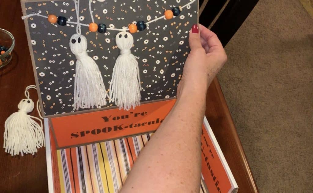 Hanging bead garland with ghost tassels for the ghost tassel garland