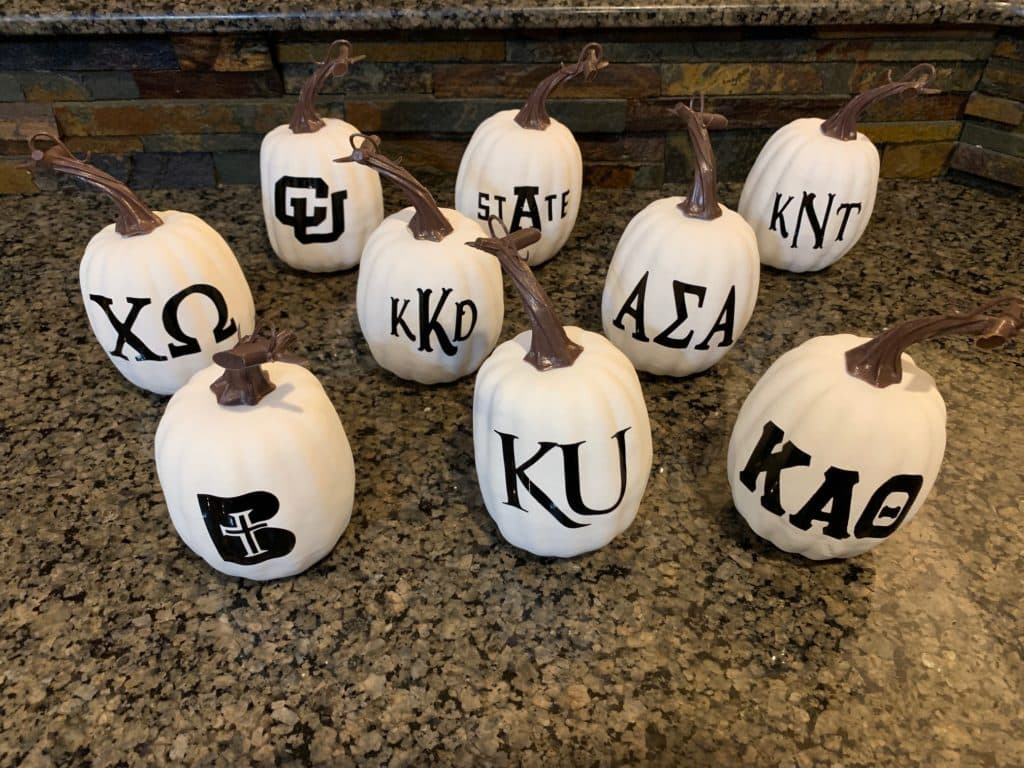 Halloween foam pumpkins with decal
