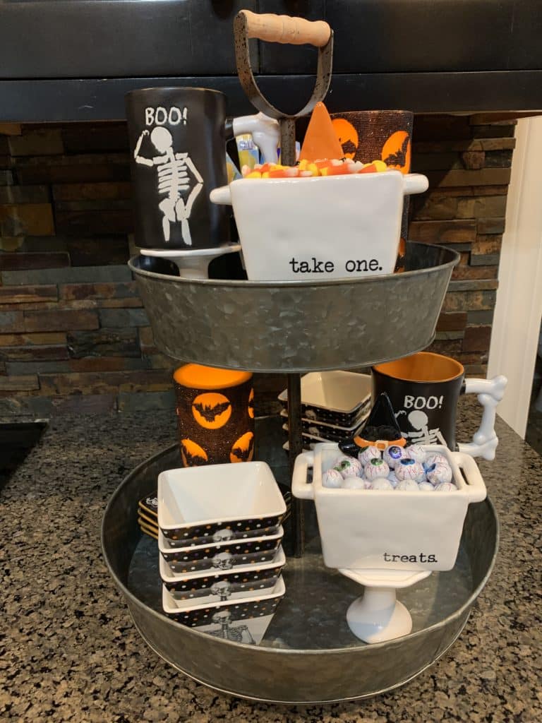Halloween tiered tray decor