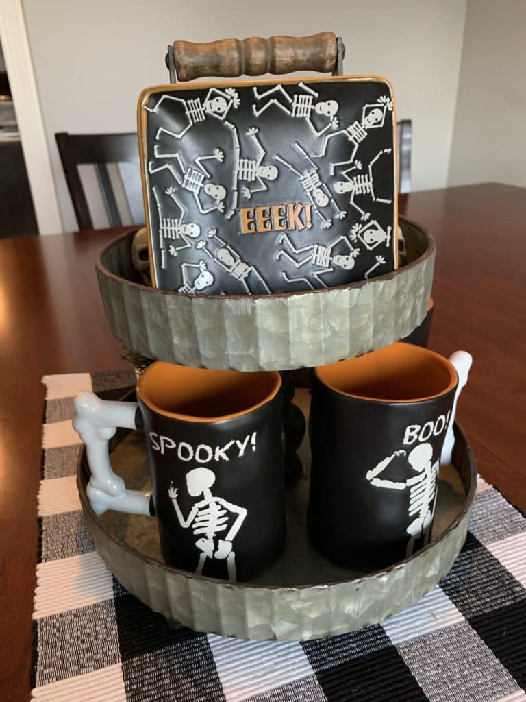 Halloween tiered tray decor
