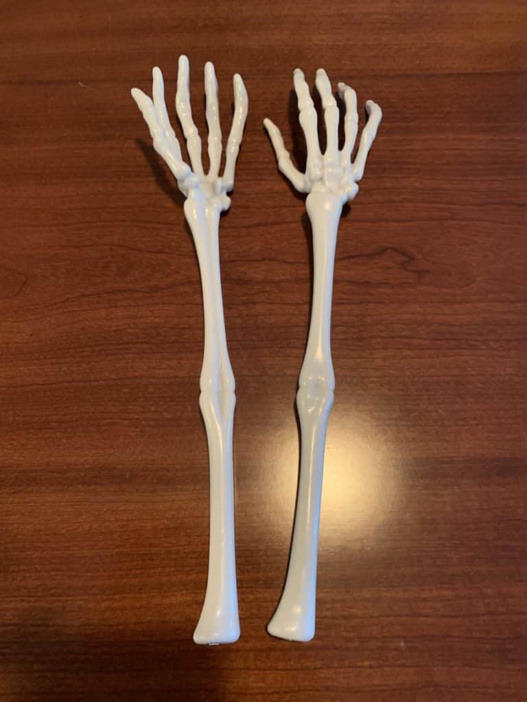 skeleton salad tongs from Dollar Tree