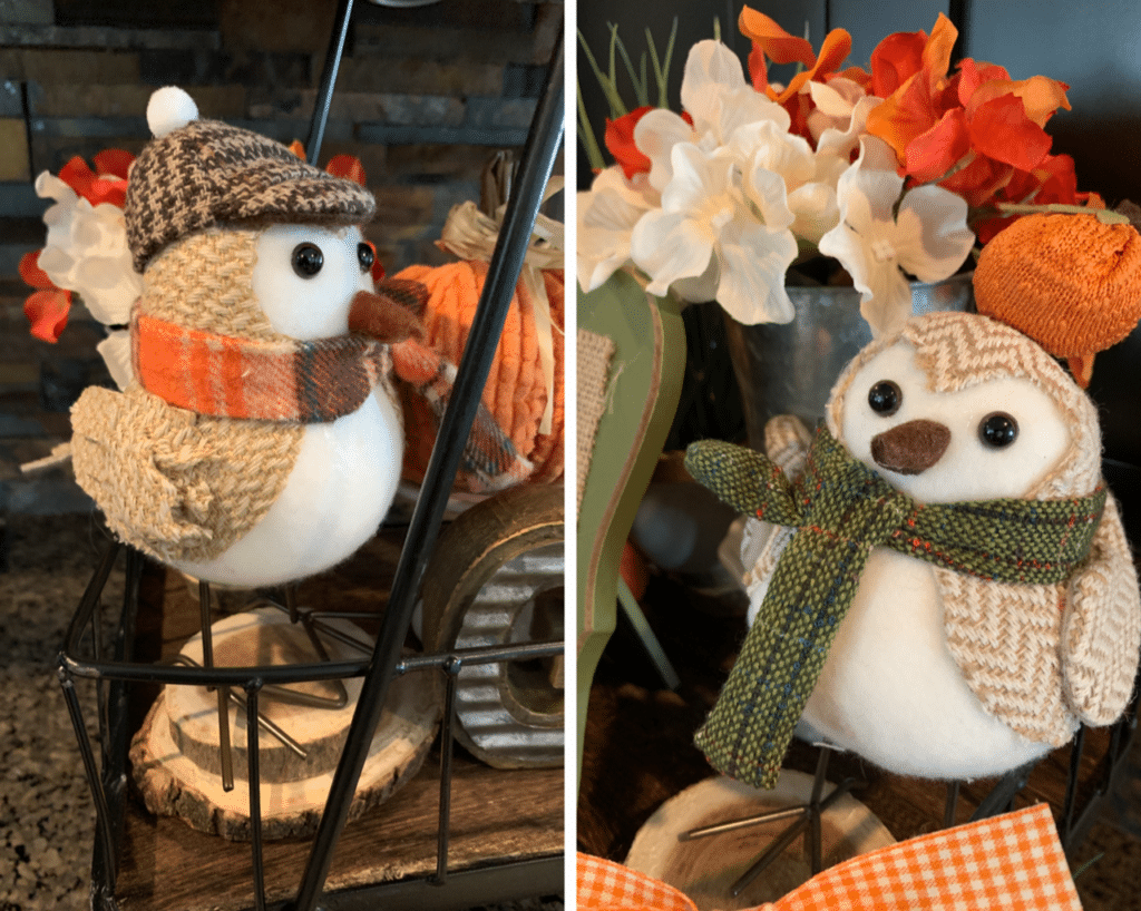 Fall decor birds from Walmart