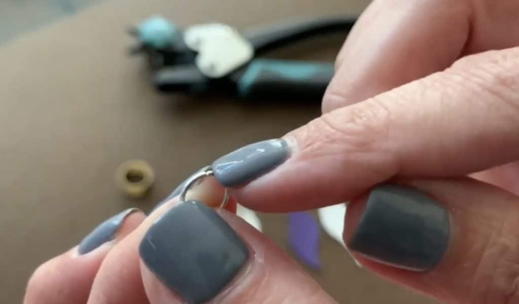 Putting faux leather earrings together
