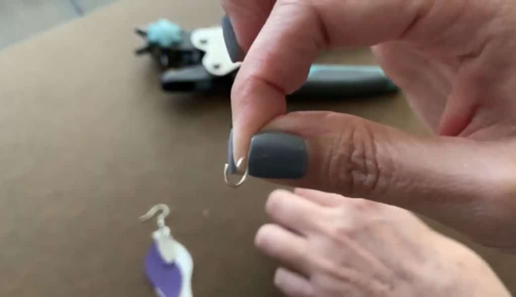 Putting faux leather earrings together