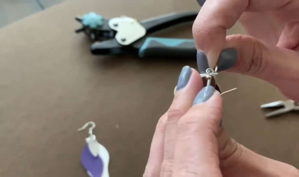 Putting faux leather earrings together