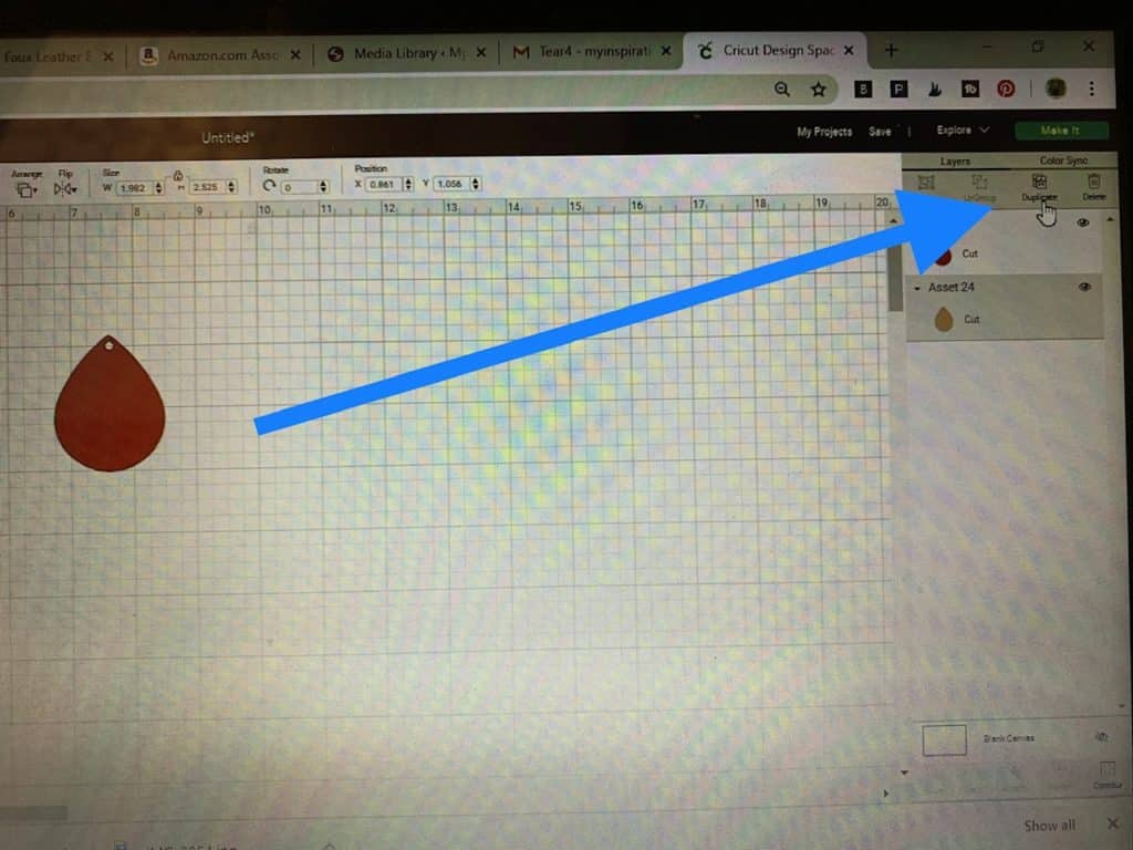 making a faux leather earring