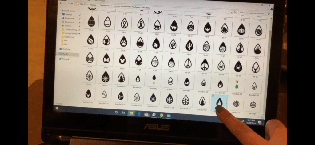 finding svg files for faux leather earrings