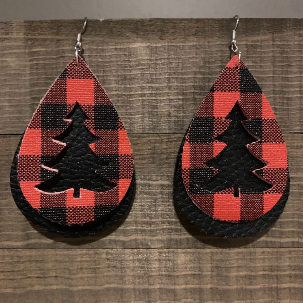 faux leather earrings