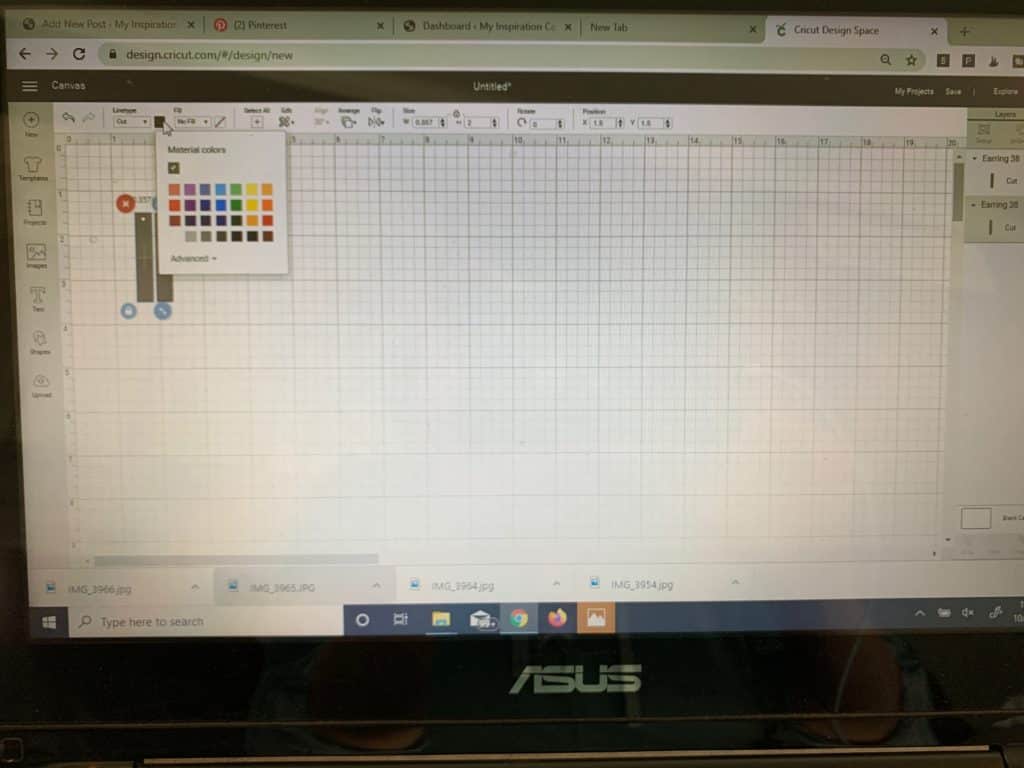 making faux leather earrings