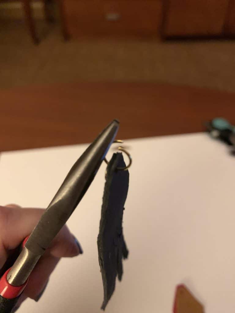 diy faux leather earrings with fringe