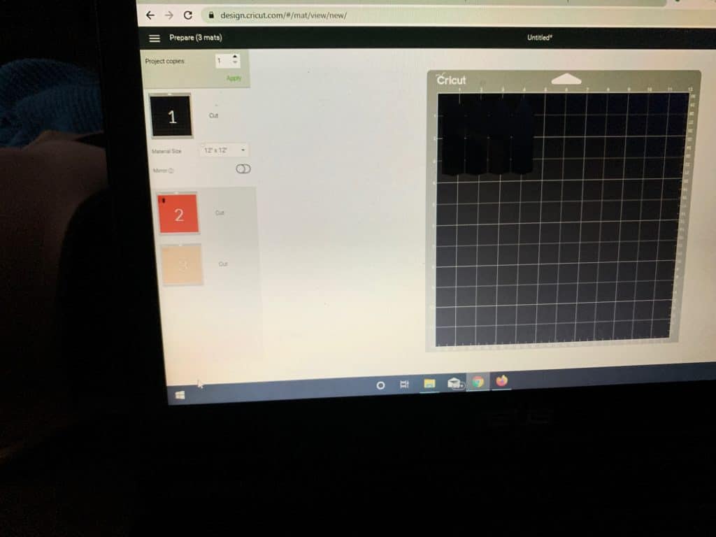 making diy faux leather earrings in Cricut design studio