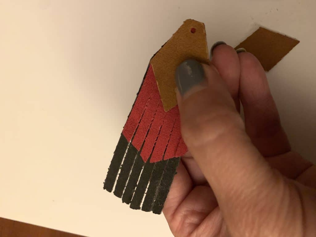diy faux leather earrings with fringe