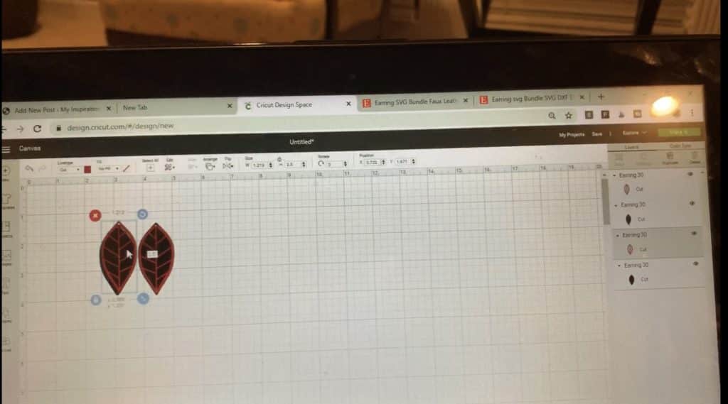 faux leather svg on Cricut design