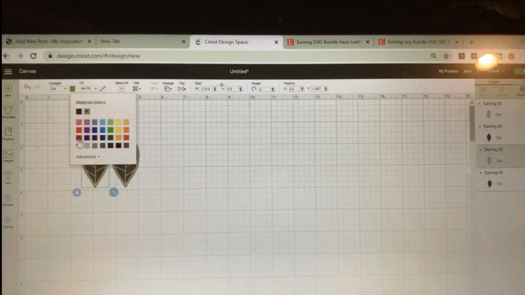 faux leather svg on Cricut design