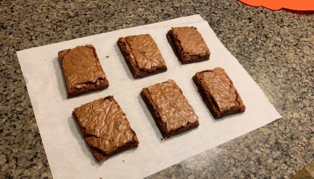 brownies, cut