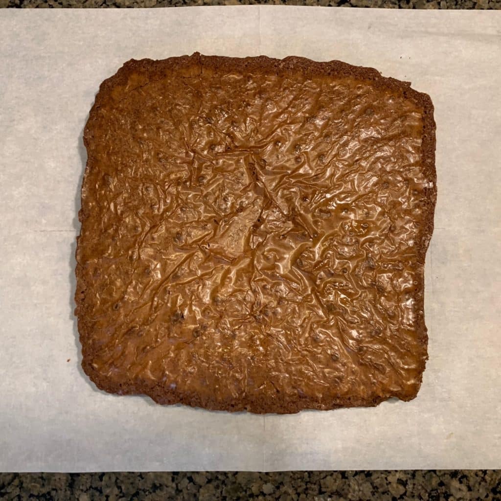 brownie, before being cut