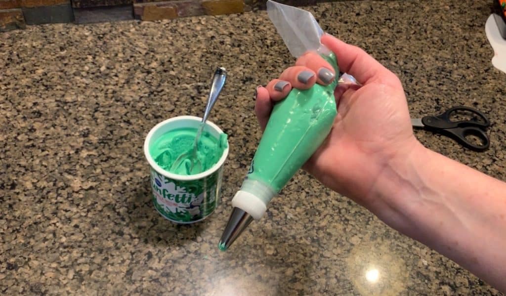 decorator bag full of green icing