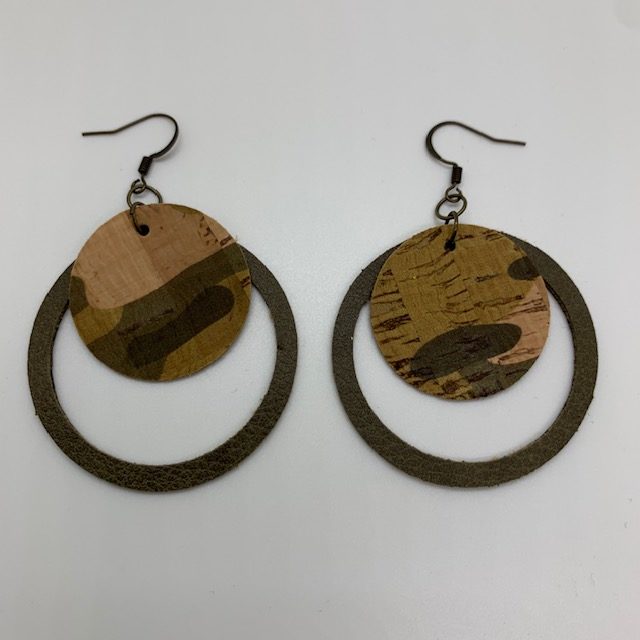 Circle Faux Leather Earrings