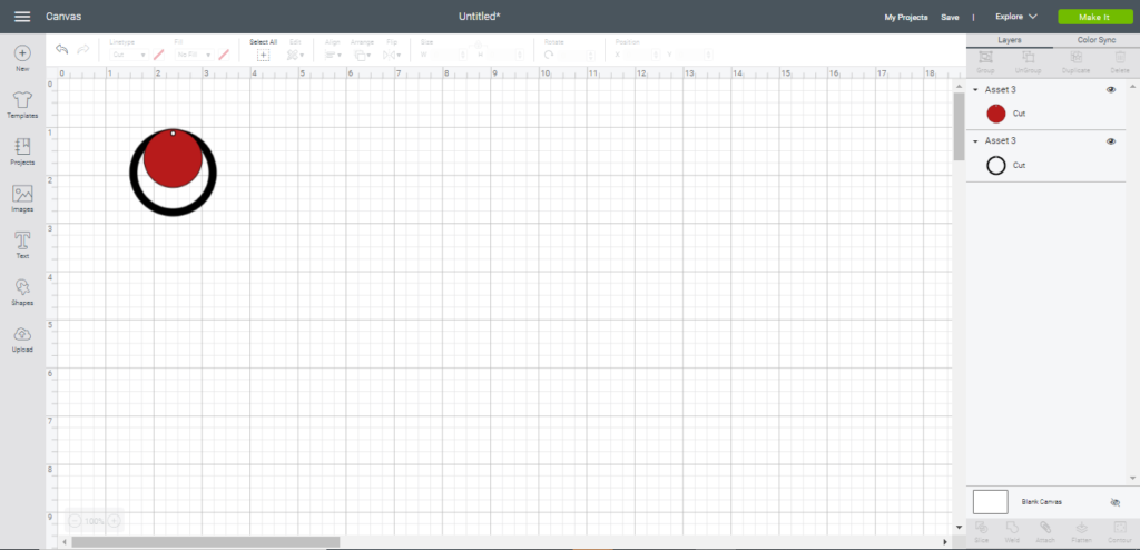 circle faux leather earring