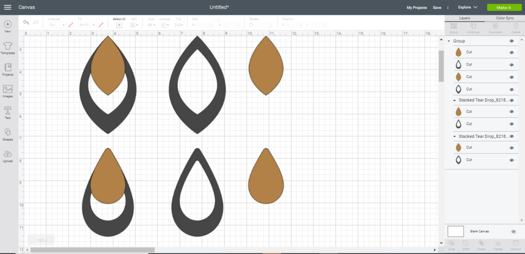 diy faux leather earrings on cricut canvas