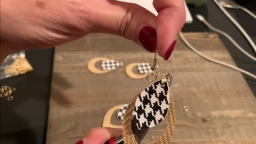 hallow leaf faux leather earrings