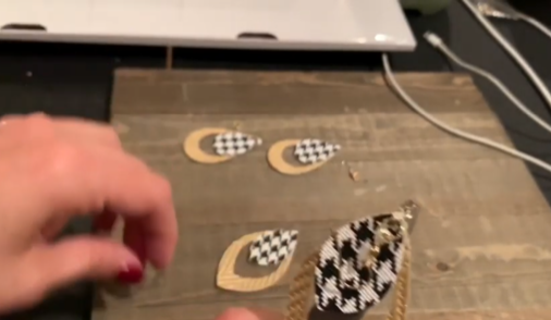 hallow leaf faux leather earrings