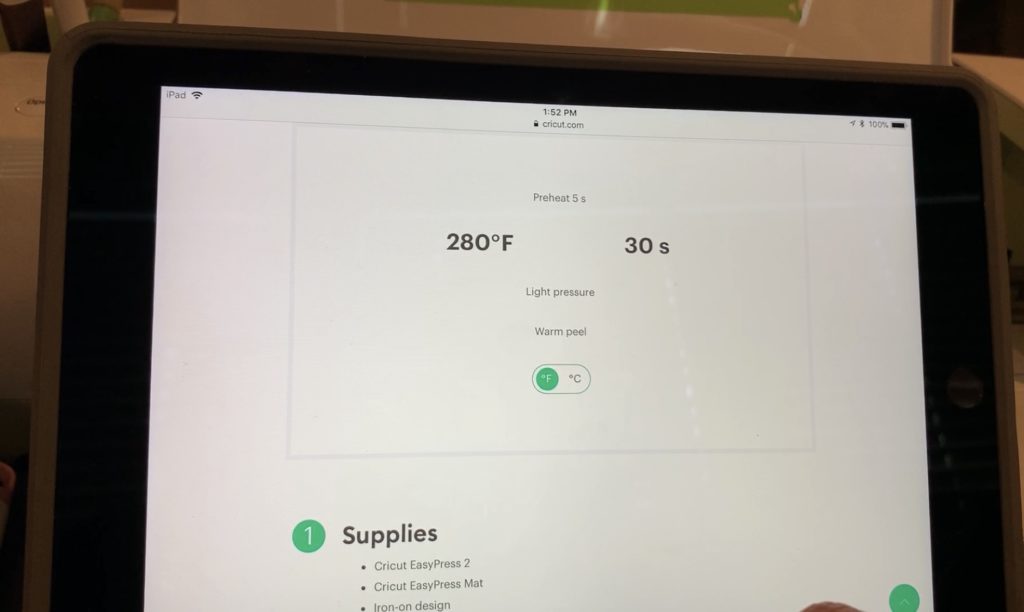 Cricut Easy Press Heat Guide