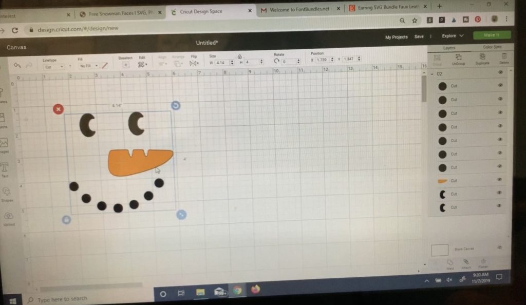 Cricut design space project