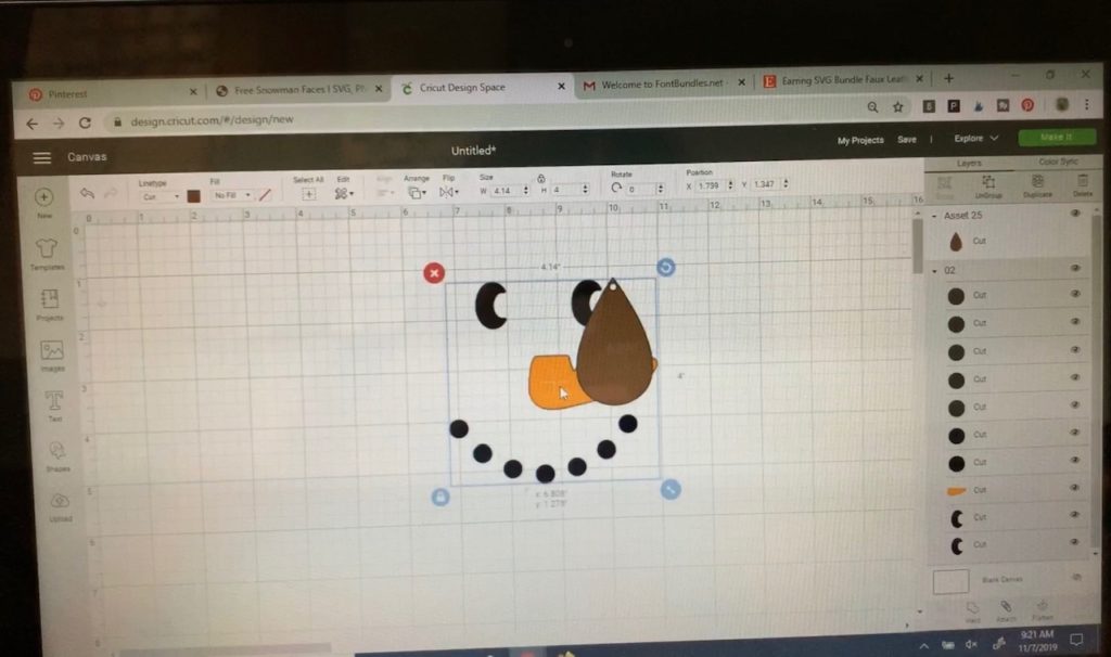 Cricut design space project