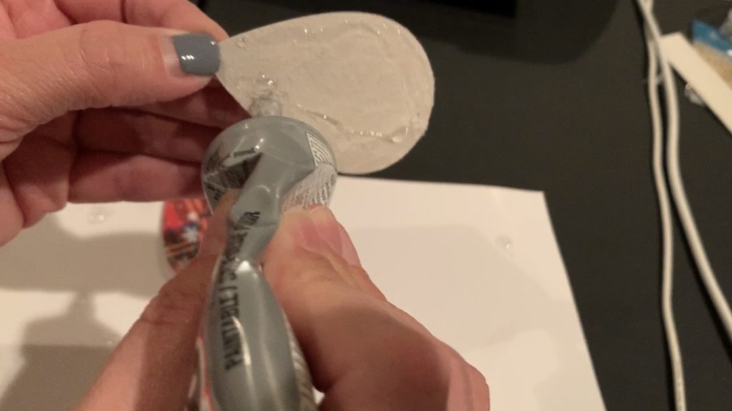 gluing faux leather pieces together