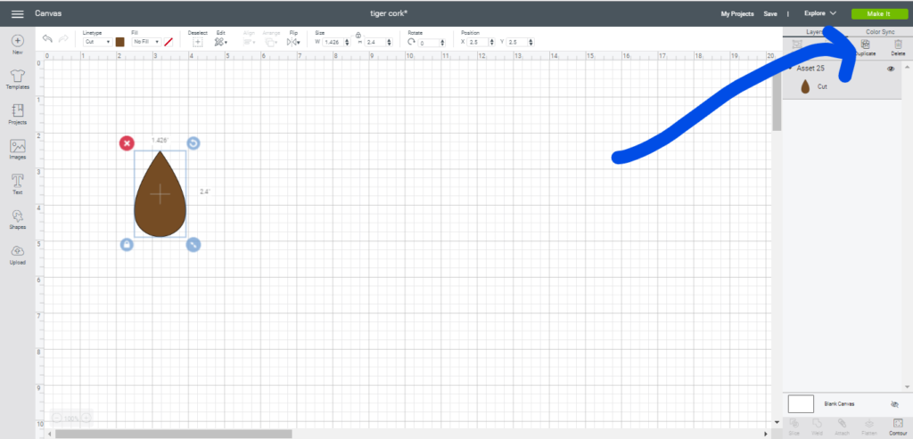 Cork earrings diy project on Cricut Explore