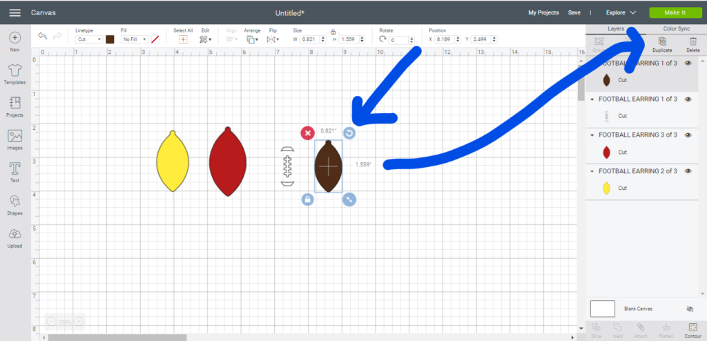 football faux leather earrings