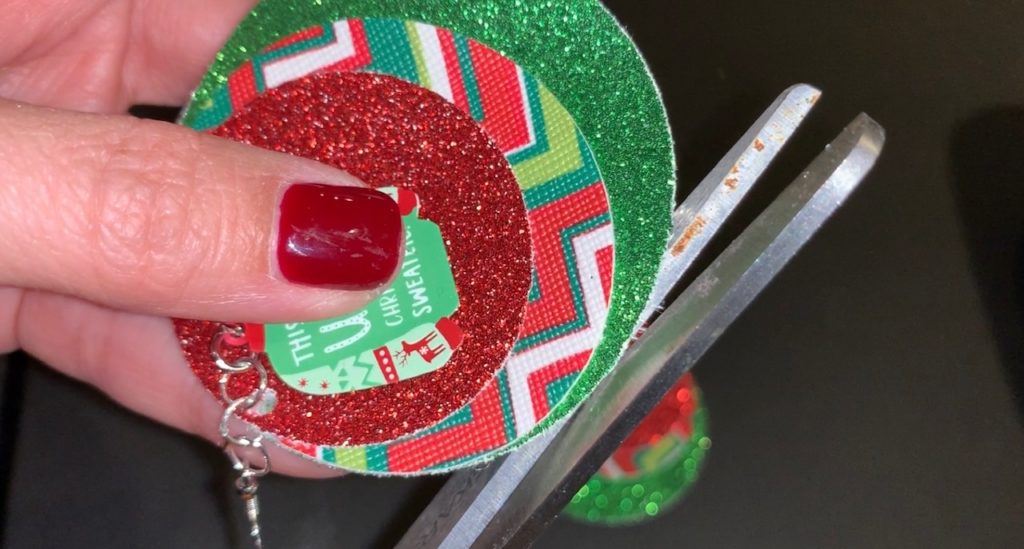 making ugly sweater earrings