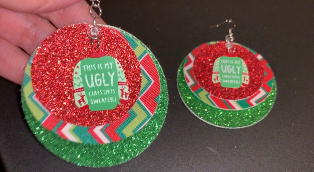 making ugly sweater earrings