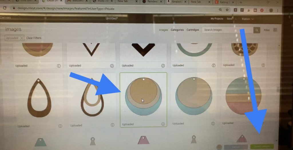 inserting image into Cricut Design space